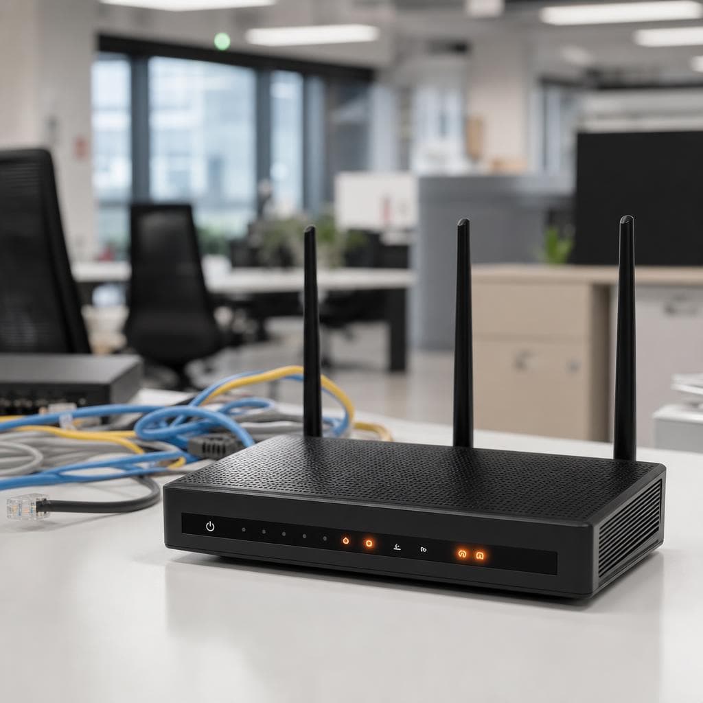 Oficina con WiFi inestable y router con problemas de cobertura en Entrenúcleo